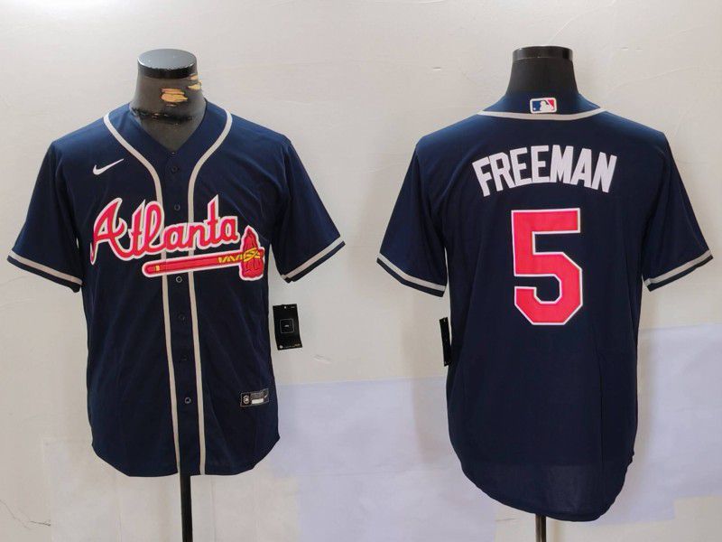 Men Atlanta Braves #5 Freeman Blue Game 2024 Nike MLB Jersey style 1->atlanta braves->MLB Jersey